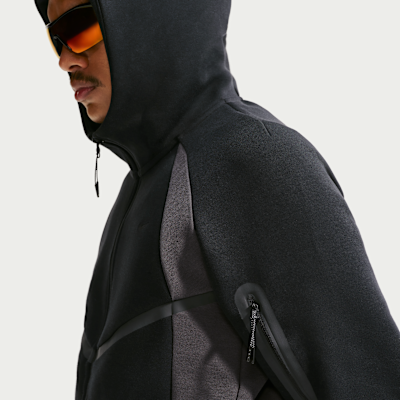 Nike Tech Renk Bloklu Tam Boy Fermuarlı Fleece Windrunner Erkek Ceketi görsel 3