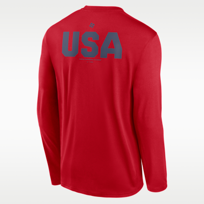 Playera de manga larga Nike Dri-FIT para hombre USA Baseball 2026 World Baseball Classic 2-Hit Legend