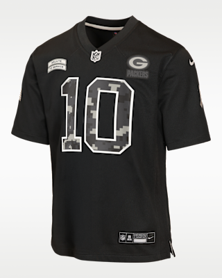 Детские джерси Jordan Love Green Bay Packers Salute to Service Big Kids' Nike NFL Game Jersey