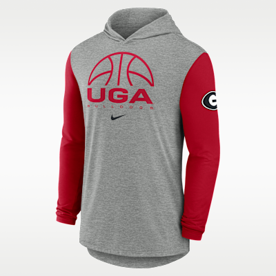 Playera de manga larga universitaria Nike Dri-FIT con gorro para hombre Georgia Basketball