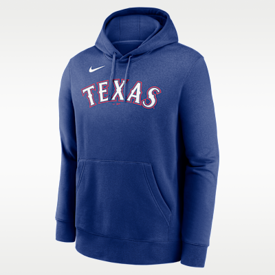 Sudadera con gorro sin cierre Nike de la MLB para hombre Corey Seager Texas Rangers Club