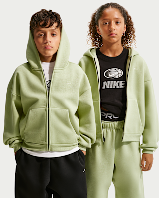 Детское худи Nike Standard Issue Big Kids' Therma-FIT Brushed Fleece Full-Zip Hoodie