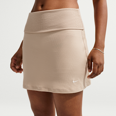 Nike Sportswear Chill Knit Normal Belli Sıkı Fitilli Kadın Şort Eteği görsel 2