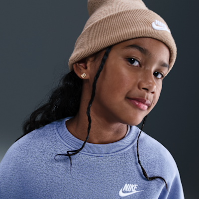 Sweat ample à col ras-du-cou Nike Sportswear Club Fleece pour fille
