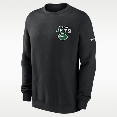 Sudadera de cuello redondo sin cierre Nike de la NFL para hombre New York Jets Draw Block Club