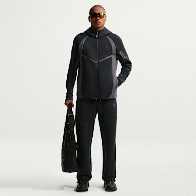 Nike Tech Renk Bloklu Tam Boy Fermuarlı Fleece Windrunner Erkek Ceketi görsel 4