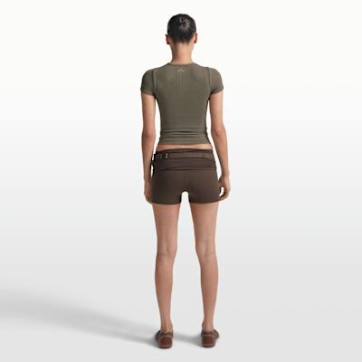 Maglia a manica corta NikeSKIMS a coste senza cuciture – Donna