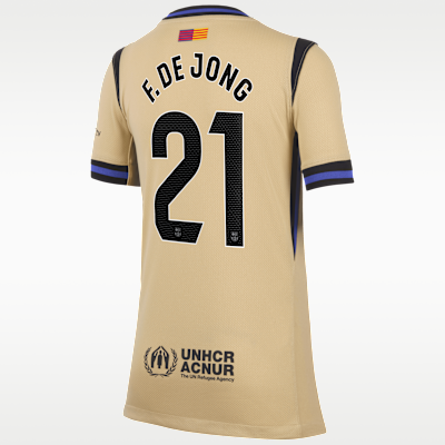 Frenkie de Jong Barcelona 2025/26 Stadium Away Big Kids' Nike Dri-FIT Soccer Jersey