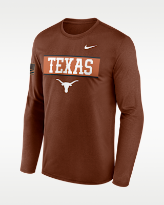 Мужская футболка Texas 2026 Military Appreciation Legend Nike Dri-FIT College Long-Sleeve
