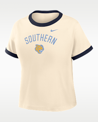 Женская футболка Nike College (Southern University and A&M) Cropped Ringer