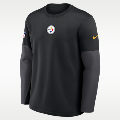 Playera de manga larga Nike Therma-FIT de la NFL para hombre Pittsburgh Steelers Scripted To Win Sideline Coach