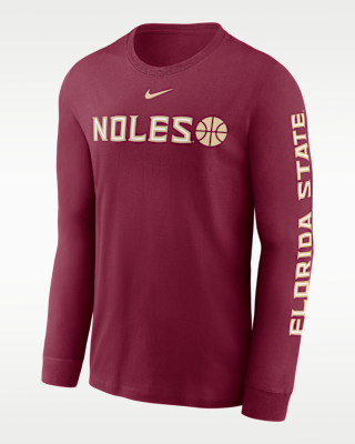 Мужская футболка Florida State Basketball Icon Nike College Long-Sleeve для баскетбола