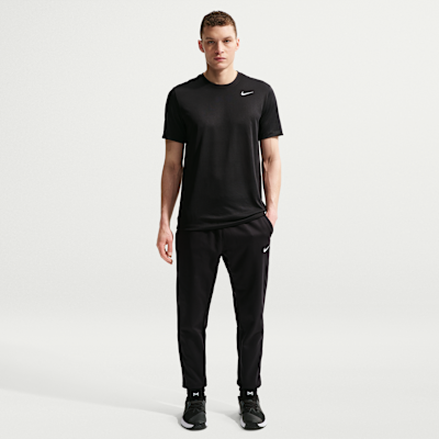 Nike Therma Men's Therma-FIT Tapered Fitness Pants - Black/Black/White - Size XS