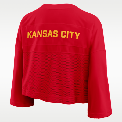 Top cropped Nike Dri-FIT de la NFL para mujer Kansas City Chiefs Wide Receiver Jersey Fashion