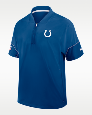 Мужская куртка Indianapolis Colts Sideline Coach Nike NFL 1/2-Zip Short-Sleeve Hooded