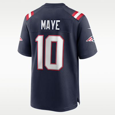 Jersey Nike de la NFL Game para hombre Drake Maye New England Patriots Super Bowl LX