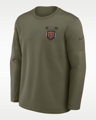 Мужские  Chicago Bears Salute to Service Sideline Triumphant Win Coach Nike NFL Pullover Crew