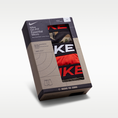 Ropa interior para niños talla grande Nike Micro Print Boxer Briefs (paquete de 3)