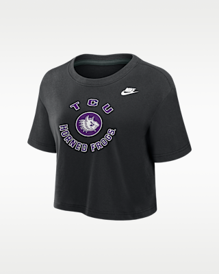 Женская футболка TCU Horned Frogs Nike Dri-FIT Cropped