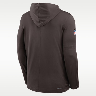 Cleveland Browns Pure Fury Sideline Men's Nike Dri-FIT NFL Long-Sleeve Hooded Top