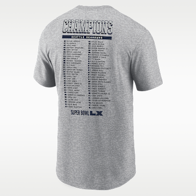 Seattle Seahawks Super Bowl LX Champions Ice Classic Roster Men's Nike NFL T-Shirt
