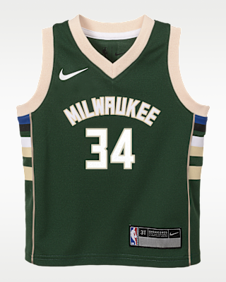 Детские джерси Giannis Antetokounmpo Milwaukee Bucks Icon Edition Toddler (2T) Nike NBA Swingman Jersey