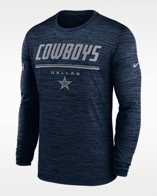 Мужская футболка Dallas Cowboys Sideline Team Issue Velocity Nike Dri-FIT NFL Long-Sleeve