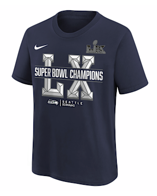 Детская футболка Seattle Seahawks Super Bowl LX Champions Big Kids' Nike NFL Long Sleeve