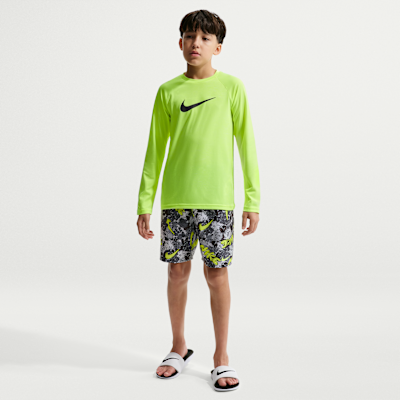 Nike Heather Big Kids' (Boys') Long-Sleeve Hydroguard Swim Shirt
