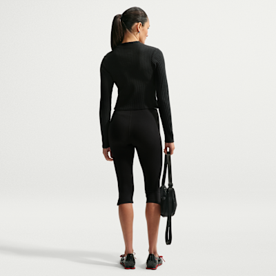 Nike Sportswear Chill Jersey Yüksek Belli Sıkı Kesimli Kadın Kapri Tayt görsel 5