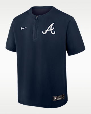 Мужские шорты Atlanta Braves Authentic Collection Nike Dri-FIT MLB 1/4-Zip Short-Sleeve Windshirt