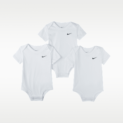 Ολόσωμα κορμάκια Swoosh Nike για βρέφη (0-9M) (τρία τεμάχια)
