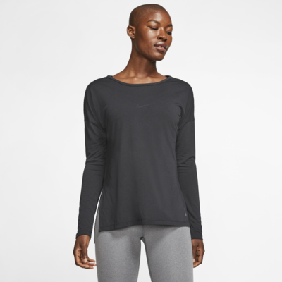 nike dri fit v neck women's long sleeve