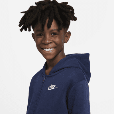 Sudadera con gorro de cierre completo para niño talla grande Nike Sportswear Club