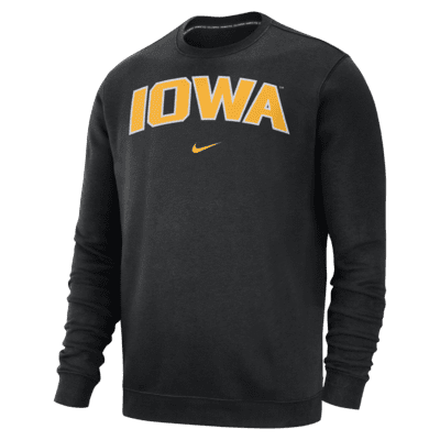 Sudadera de cuello redondo para hombre Nike College Club Fleece (Iowa ...