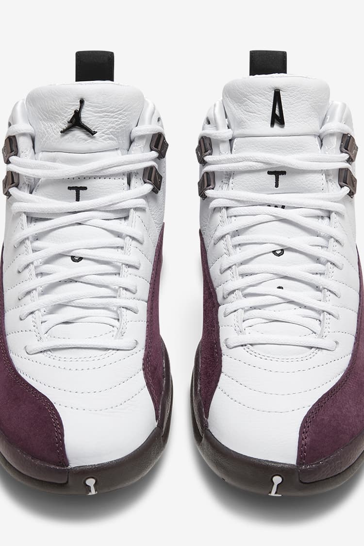 Women's Air Jordan 12 x A Ma Maniére 'White and Burgundy Crush