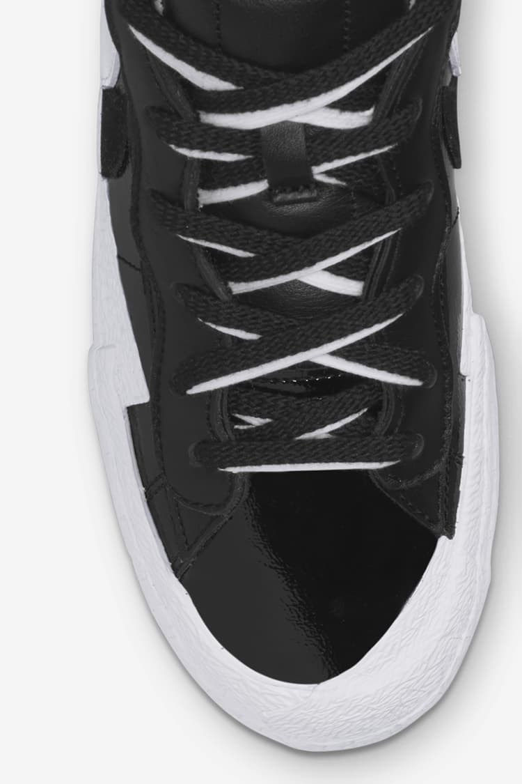 Blazer Low sacai x nike black x sacai 'Black Patent Leather' (DM6443-001) Release
