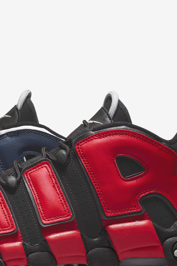 Nike air uptempo red best sale black white