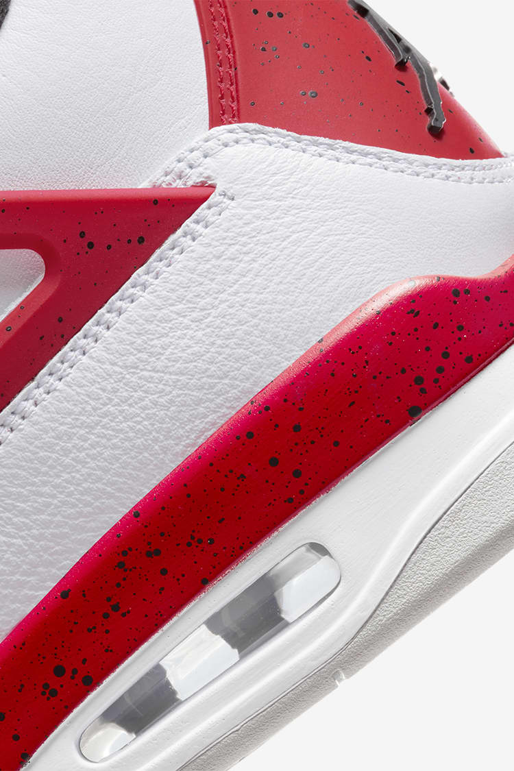 Jordan 4 red on sale leather