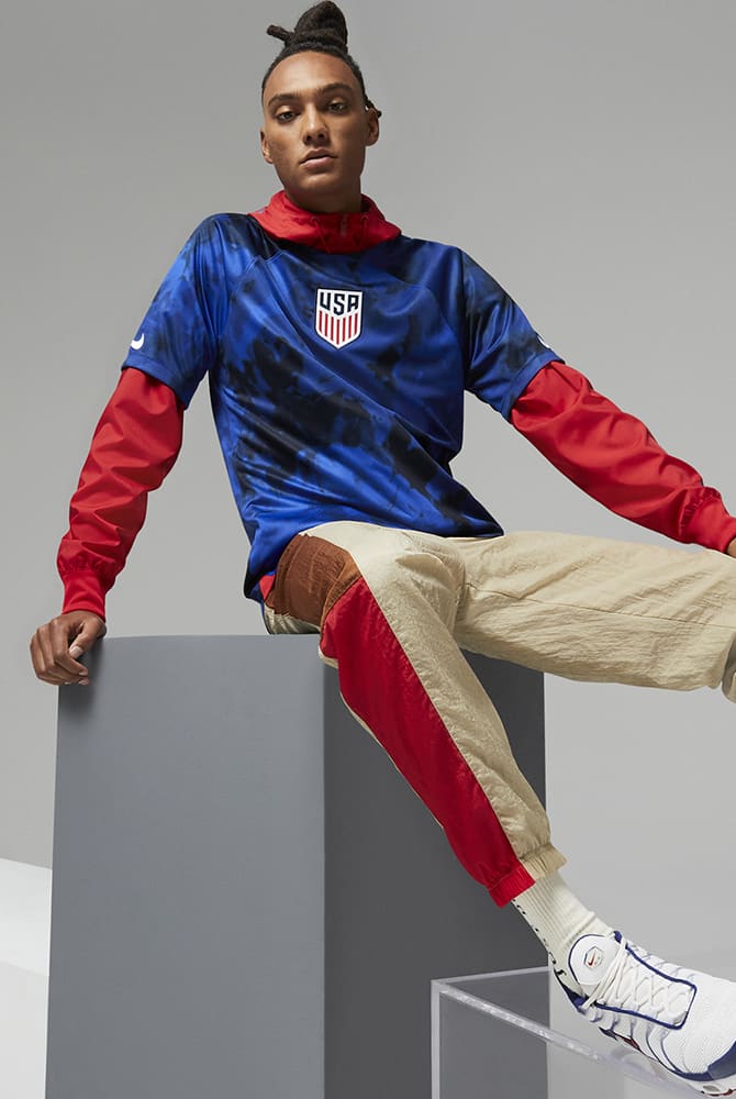 Men's Nike Blue USMNT 2021/22 Away Breathe Stadium Replica Jersey