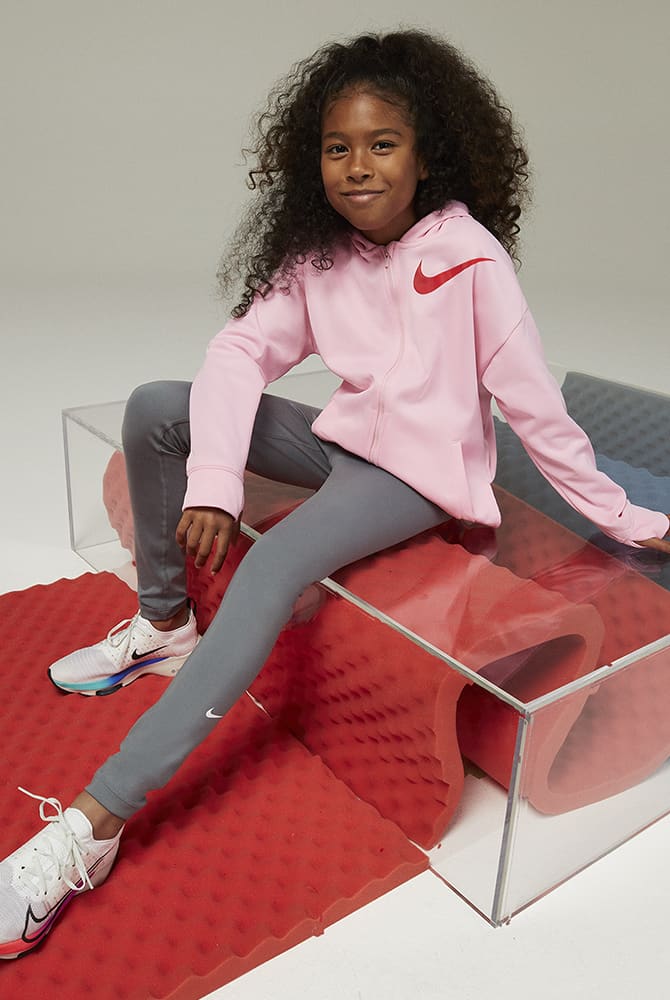 Nike, Dri-FIT One Big Kids' (Girls') Leggings with Pockets, Preto/Branco
