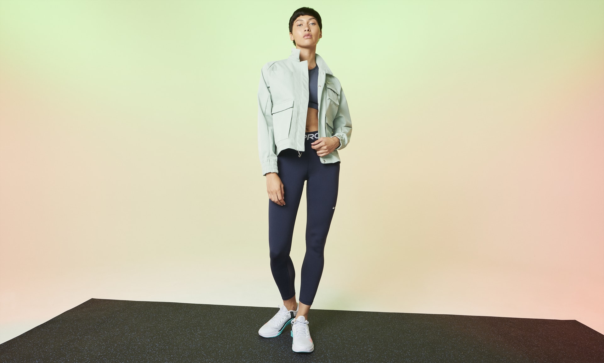 Nike Pro Women's Mid-Rise Mesh-Panelled Leggings. Nike PT
