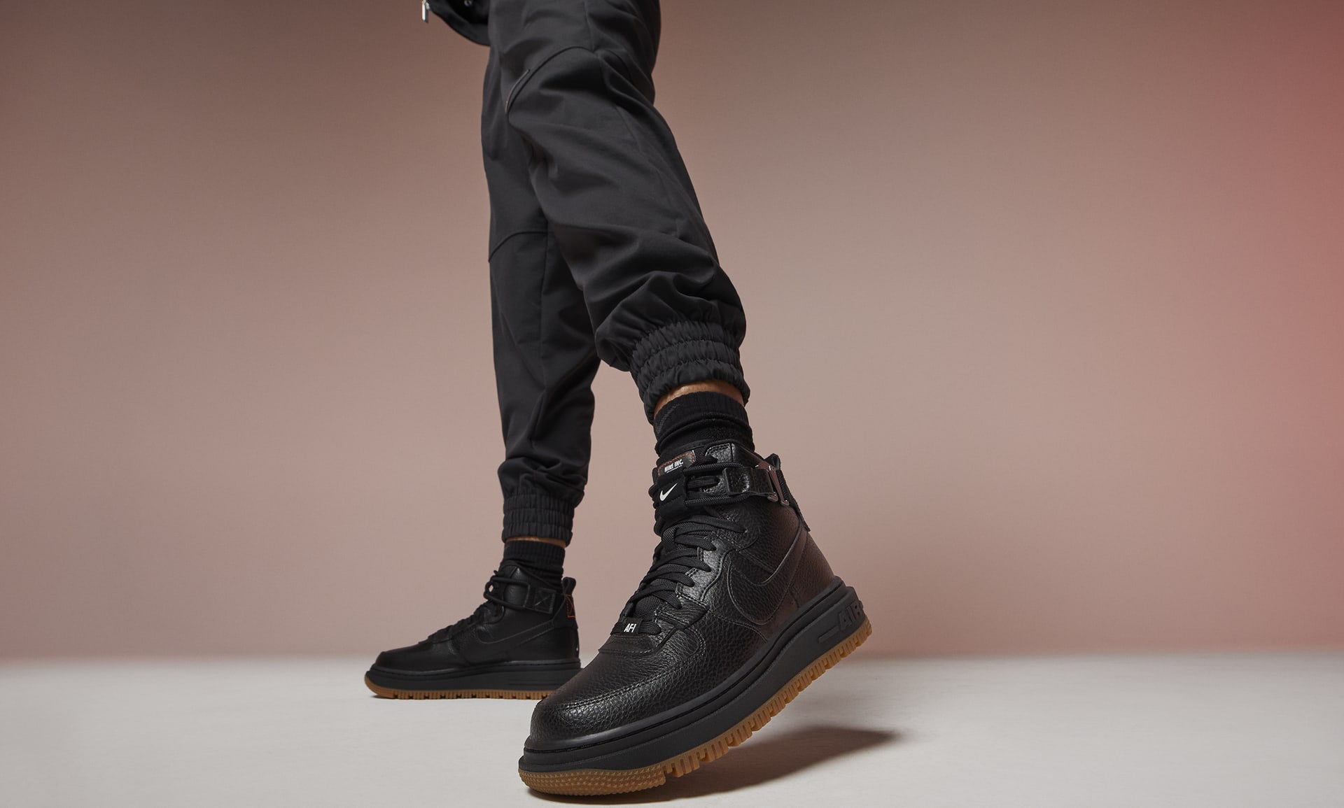 Nike Air Force 1 High Utility 2.0 (black) on feet 