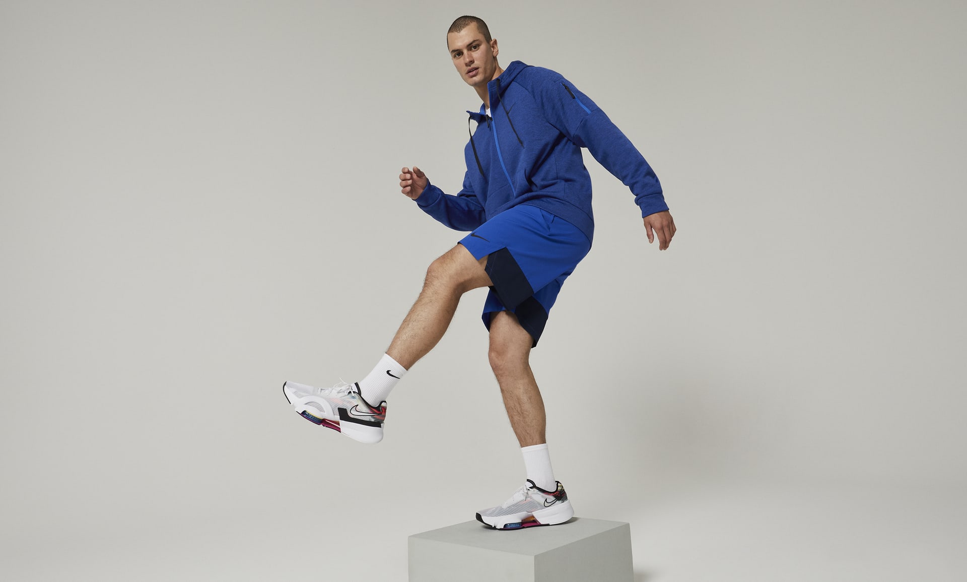 Nike Men's Therma-FIT Full-Zip Fitness Fleece Hoodie, White, Size: 4XL, Fleece/Polyester
