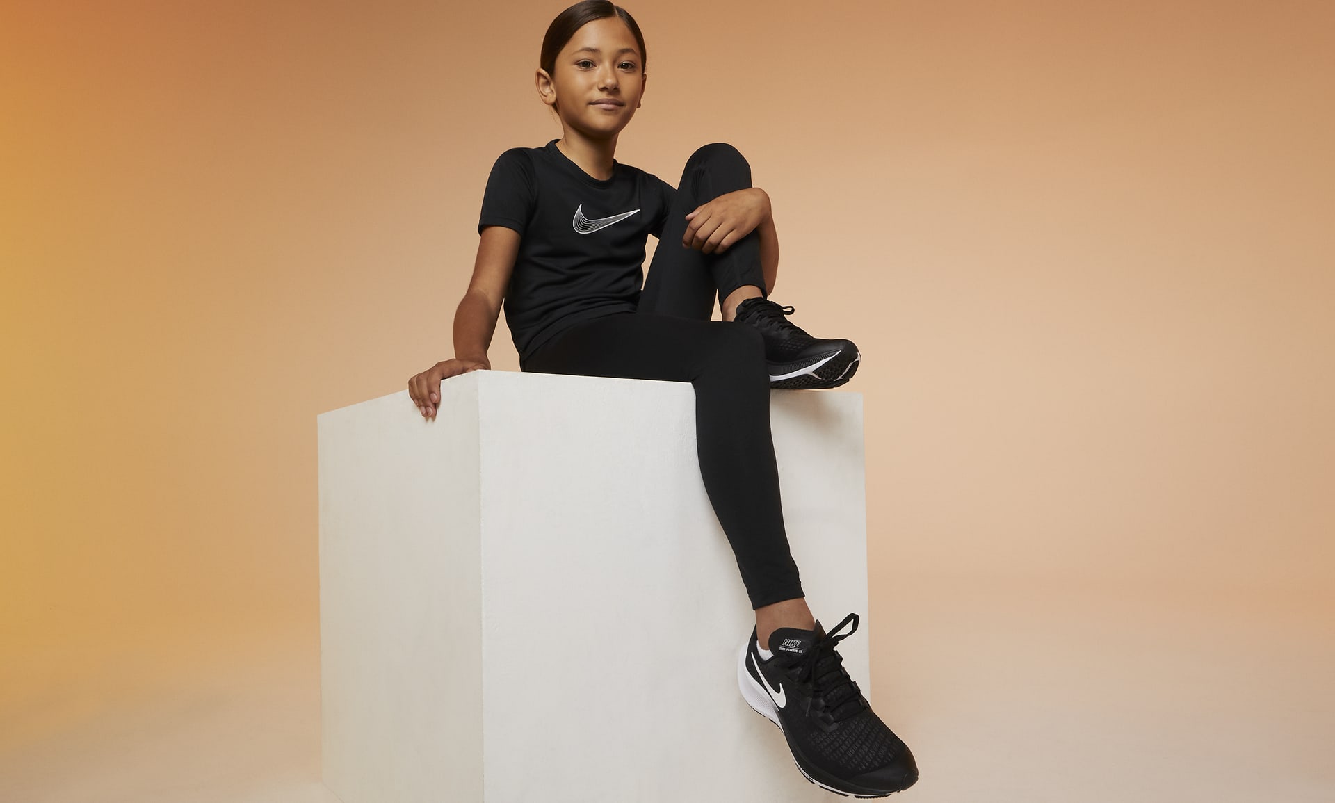 Nike One Big Kids' (Girls') Dri-FIT Short-Sleeve Training Top.