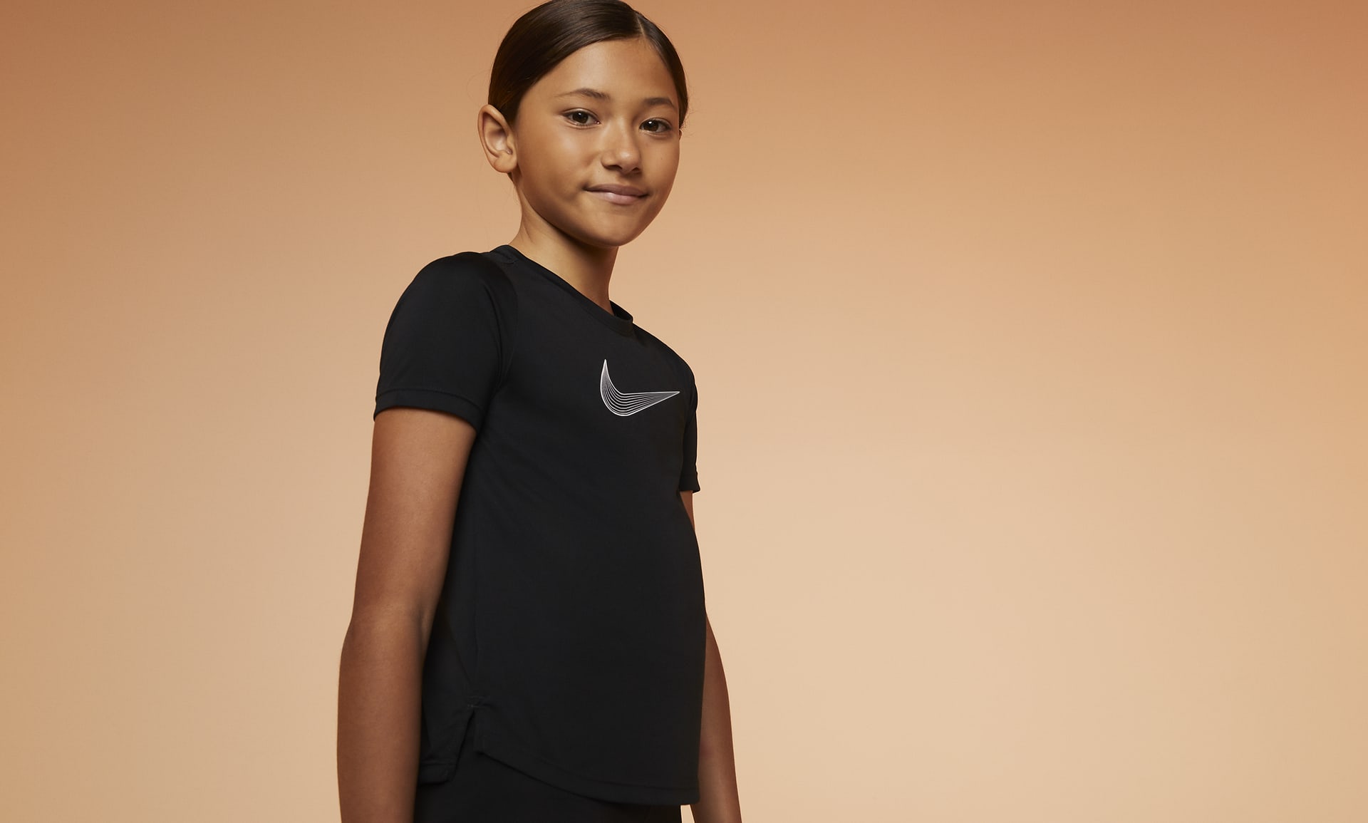 Nike One Big Kids' (Girls') Dri-FIT Short-Sleeve Training Top.