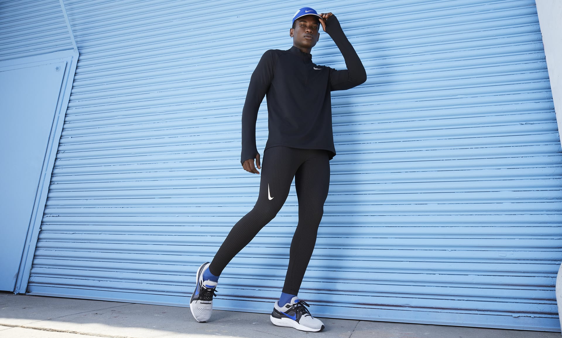 Nike Men Obsidian Blue Refelctive Dri-fit Swift Running Tights