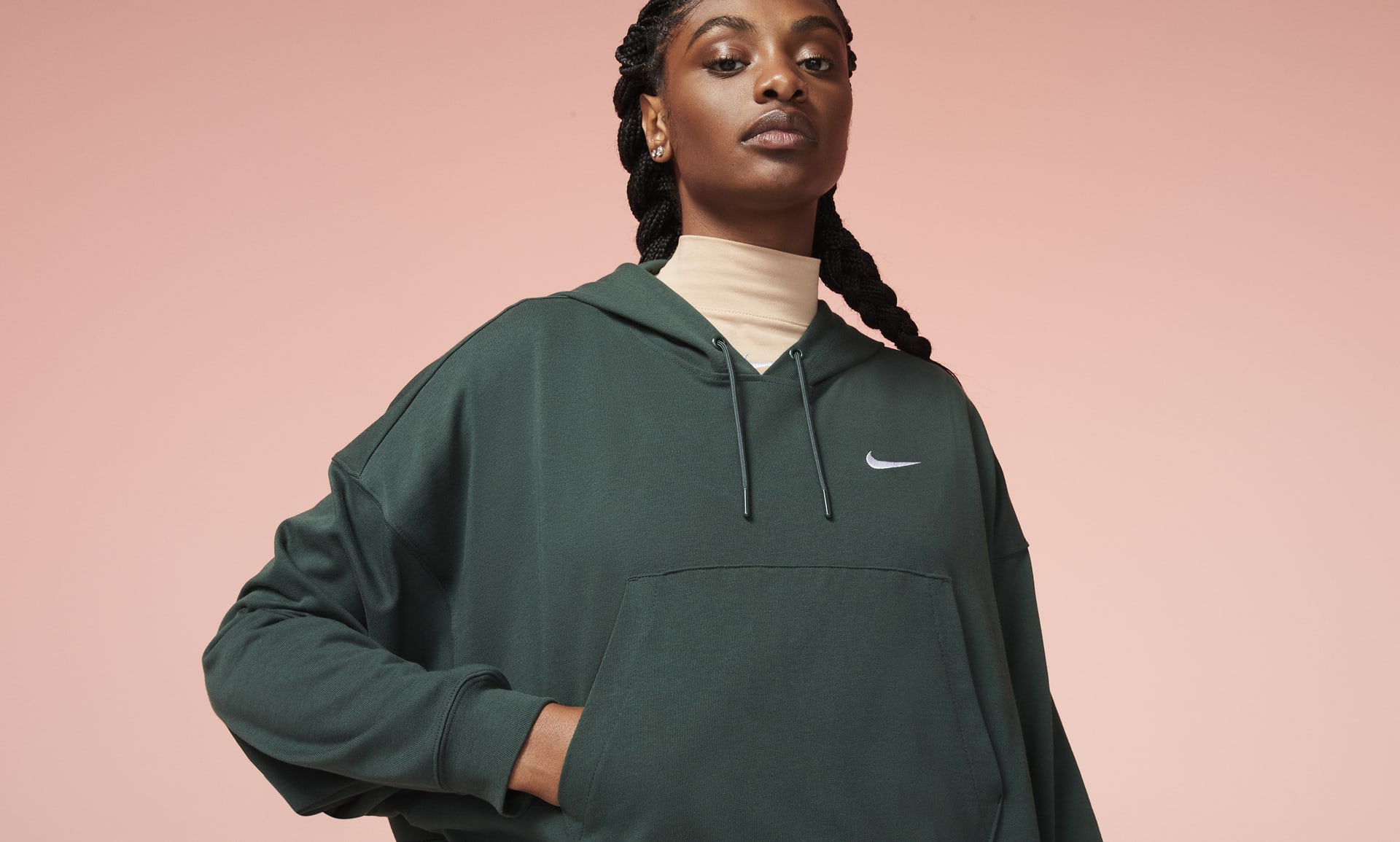 Nike Sportswear Women's Oversized Jersey Pullover Hoodie. Nike BG