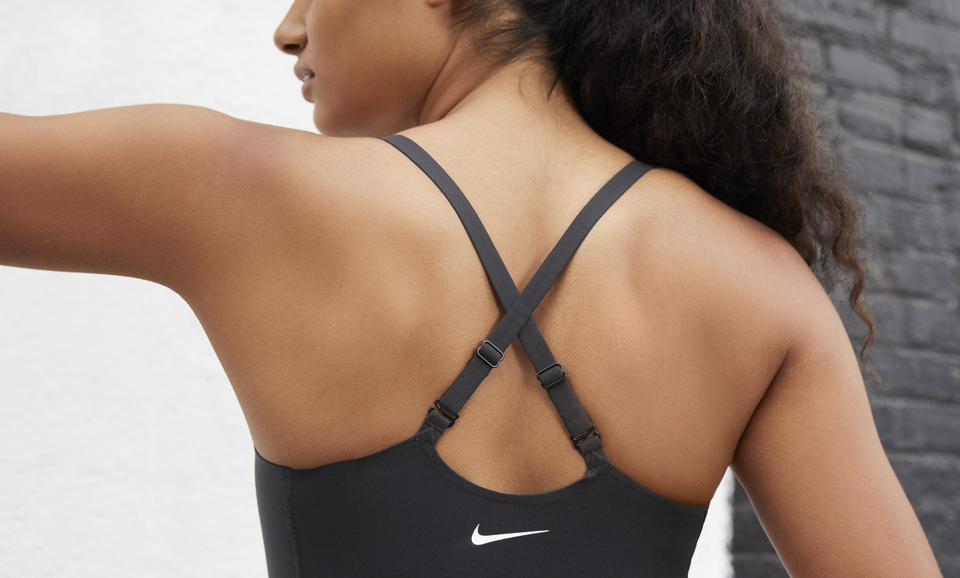 Nike Indy Luxe Sports Bra in Black & White
