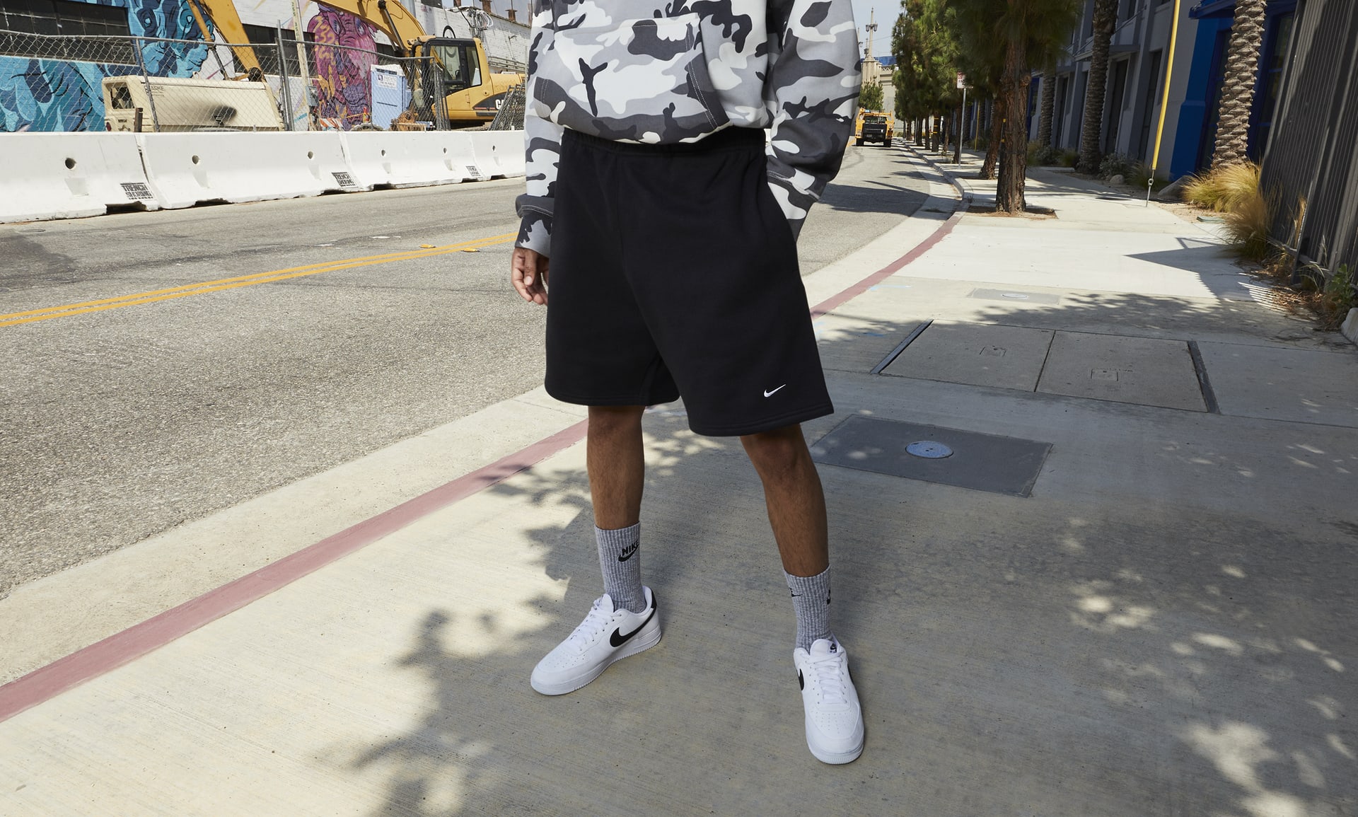 Nike Solo Swoosh Fleece Shorts.